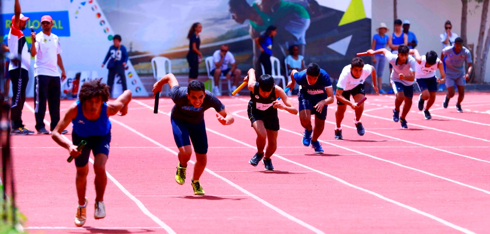 Athletes starting a running race